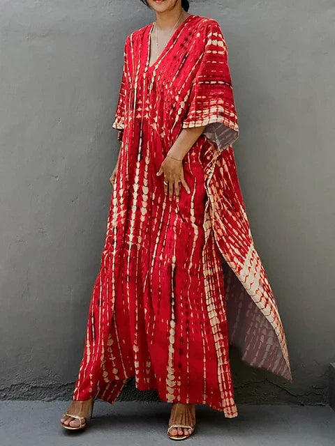 Amélie Women's Boho Caftan Maxi Dress – Lightweight Flowy Summer Beach Dress