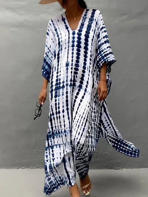 Janne Women’s Maxi Caftan Dress – Boho Beach Dress with Flowy Relaxed Fit