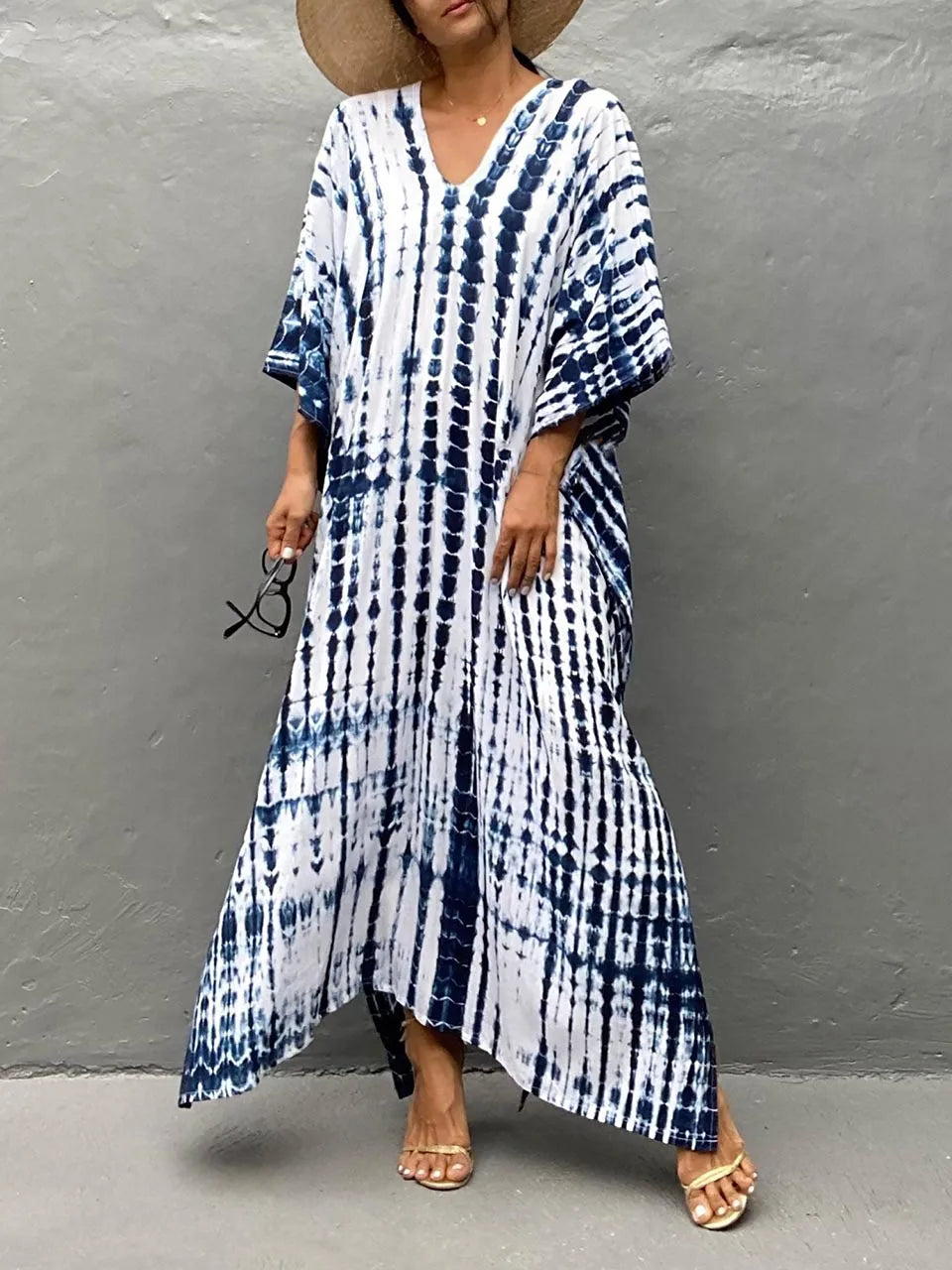Amélie Women's Boho Caftan Maxi Dress – Lightweight Flowy Summer Beach Dress