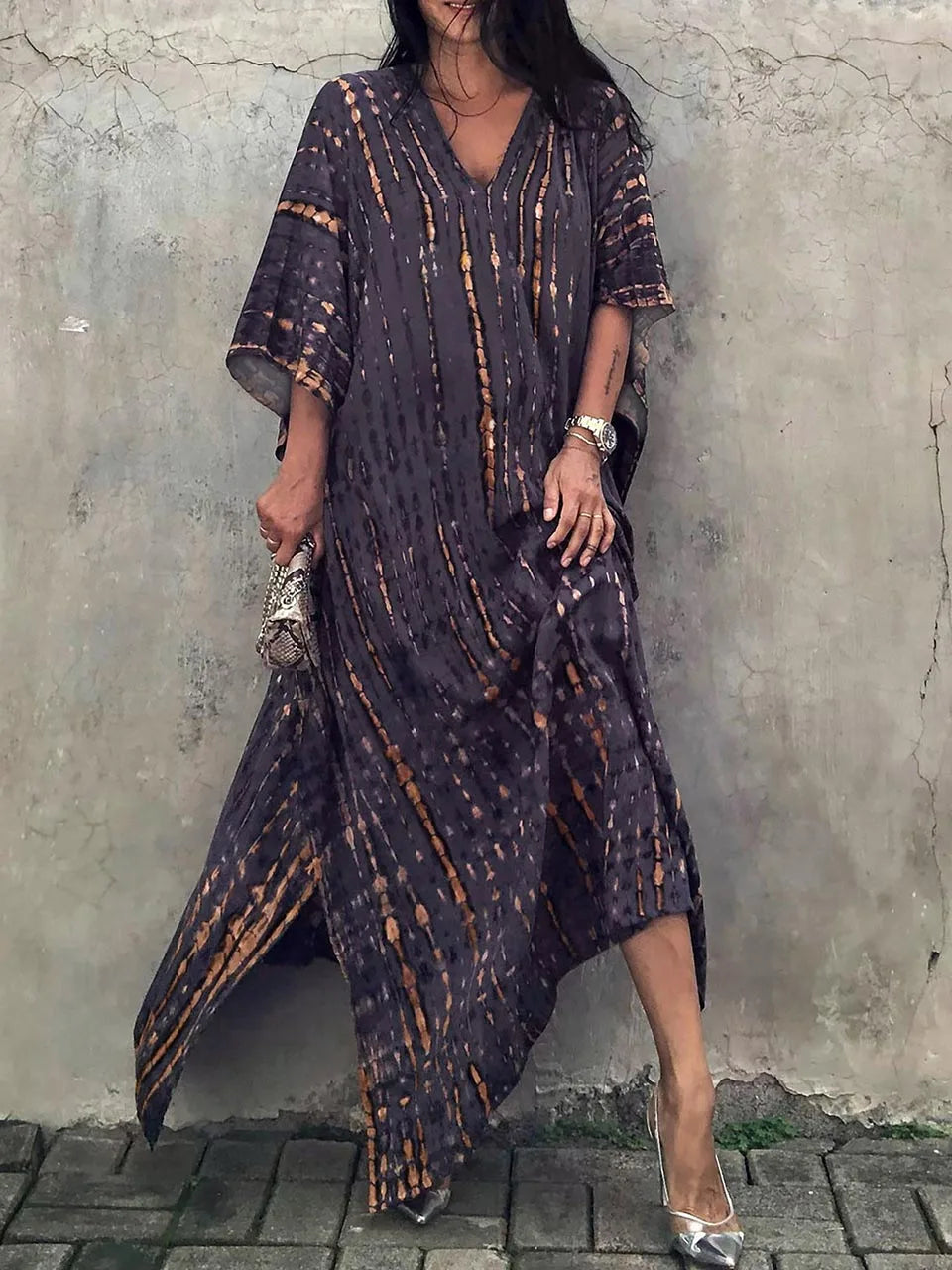 Amélie Women's Boho Caftan Maxi Dress – Lightweight Flowy Summer Beach Dress