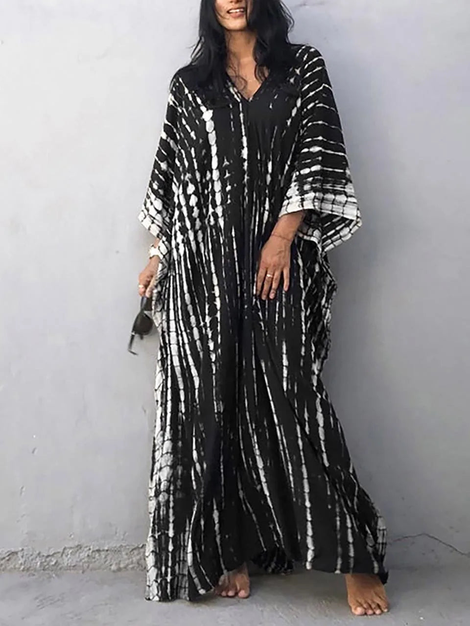 Amélie Women's Boho Caftan Maxi Dress – Lightweight Flowy Summer Beach Dress