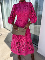Christine Refined Women's Dress – Lace Dress with Full-Length Sleeves for a Chic Night Out