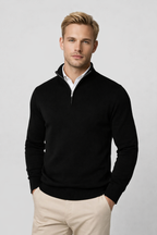 Craig Men's Half-Zip Sweater – Mandarin Collar, Plush Knit & Smart-Casual Style