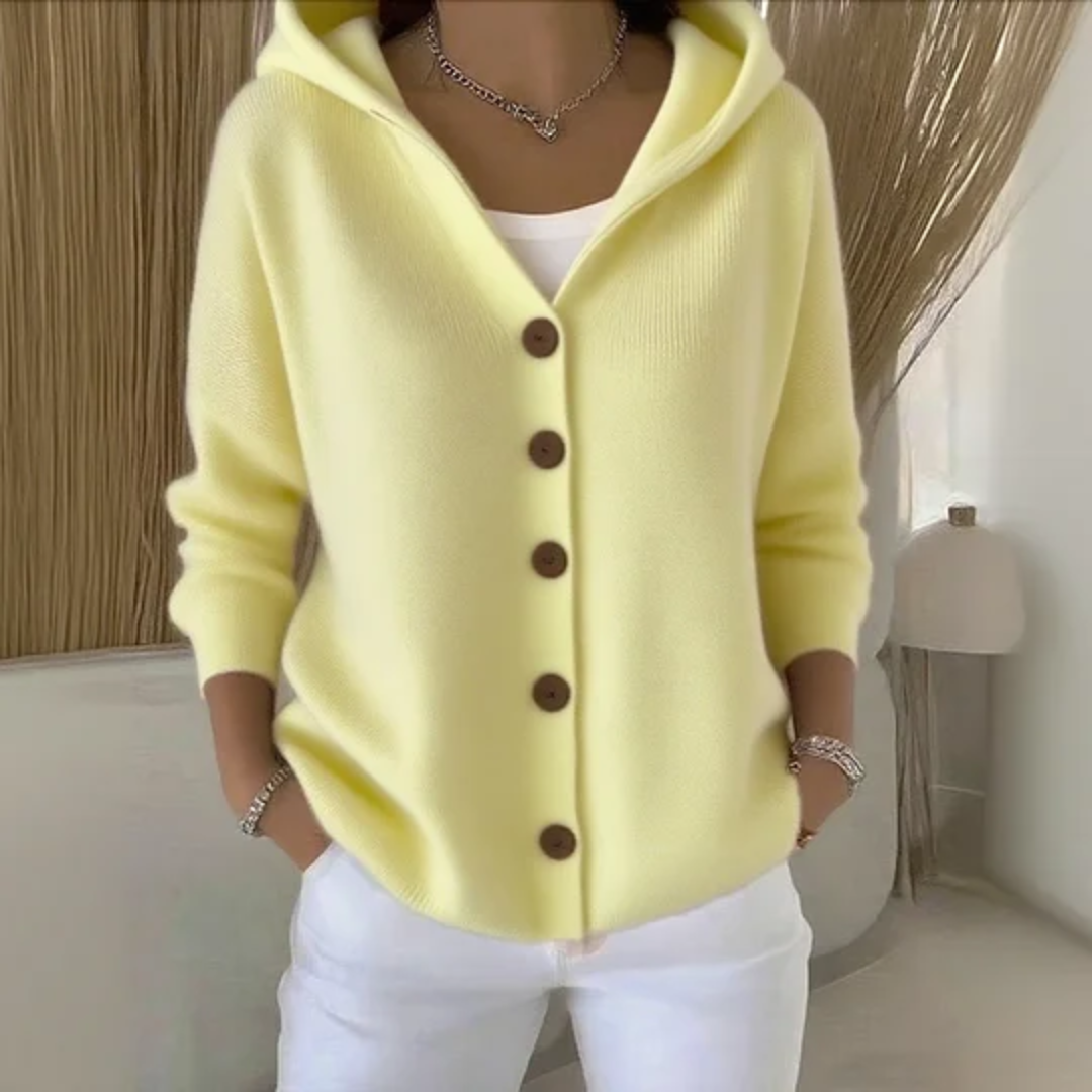 Cataleya Women’s Hooded Cardigan – Soft Cashmere Feel Knit with Elegant Relaxed Fit