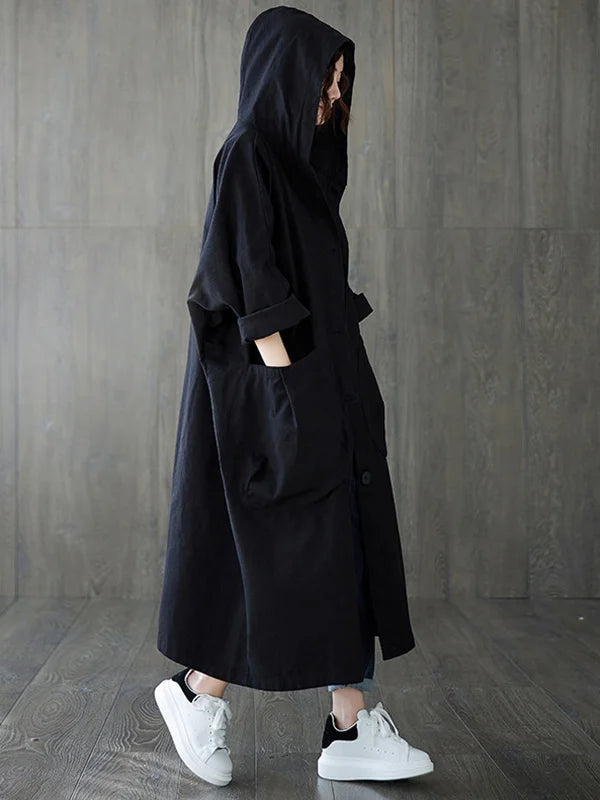 Tara Women's Trench Coat – Long With Hood Coat with an Sophisticated Fit for Rainy Days
