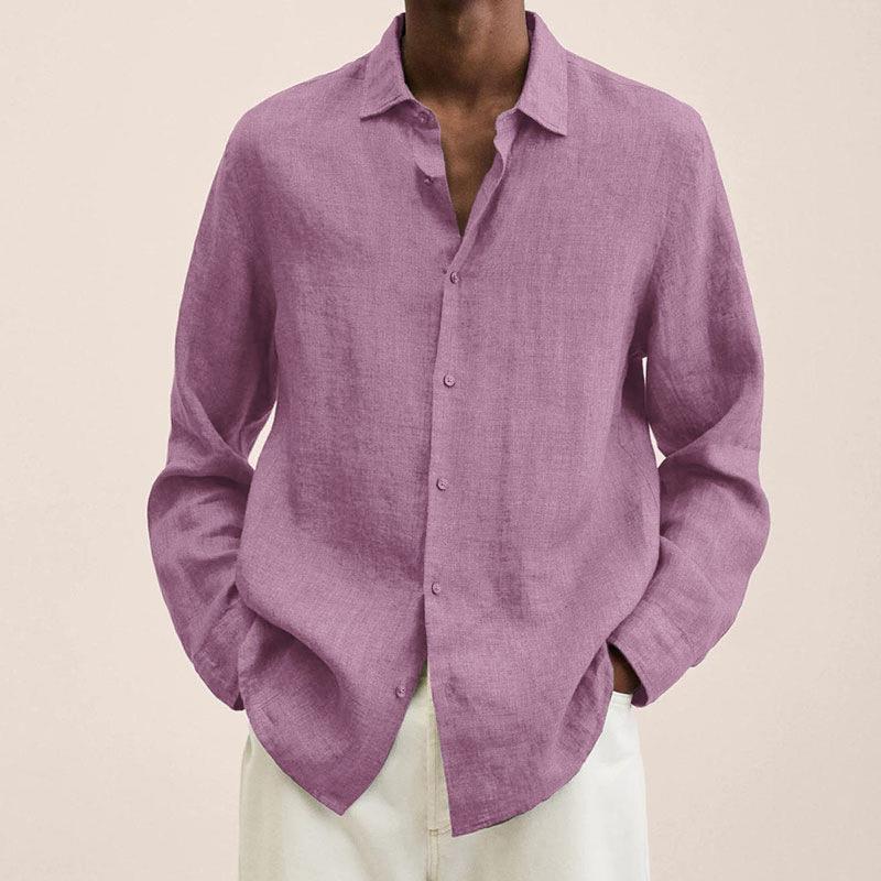 Alaric Men's Linen Shirt – Breathable Long Sleeve Button-Up with Classic Fit