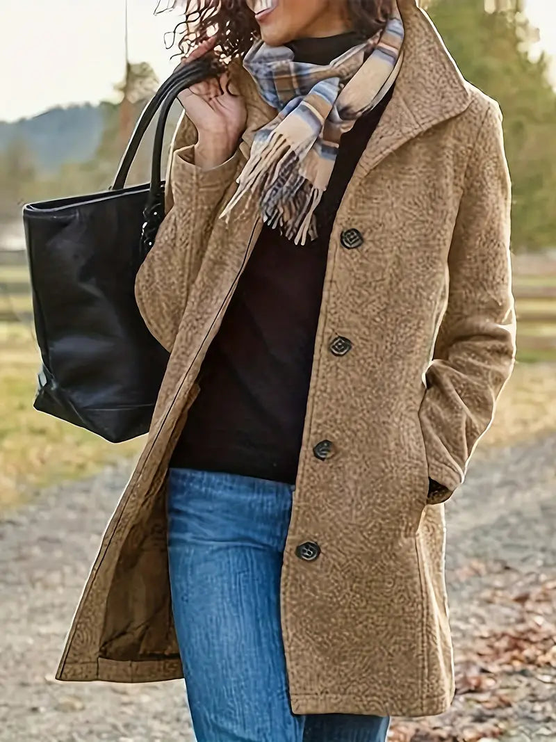 Amelia Women's Winter Coat – Elegant Warm-Lined Coat with Flattering Tailored Fit