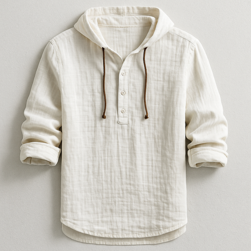 Emilio Men's Hooded Shirt – Lightweight Cotton Shirt with Modern Casual Style