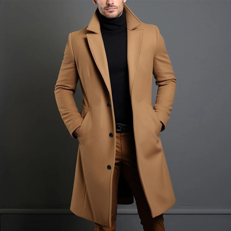 Harrison Men's Wool Overcoat – Classic Tailored Winter Coat with Timeless Style