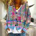 Wallace Bohemian Cardigan – Multicolor Cardigan with Floral Embroidery and a Loose, Easy Fit