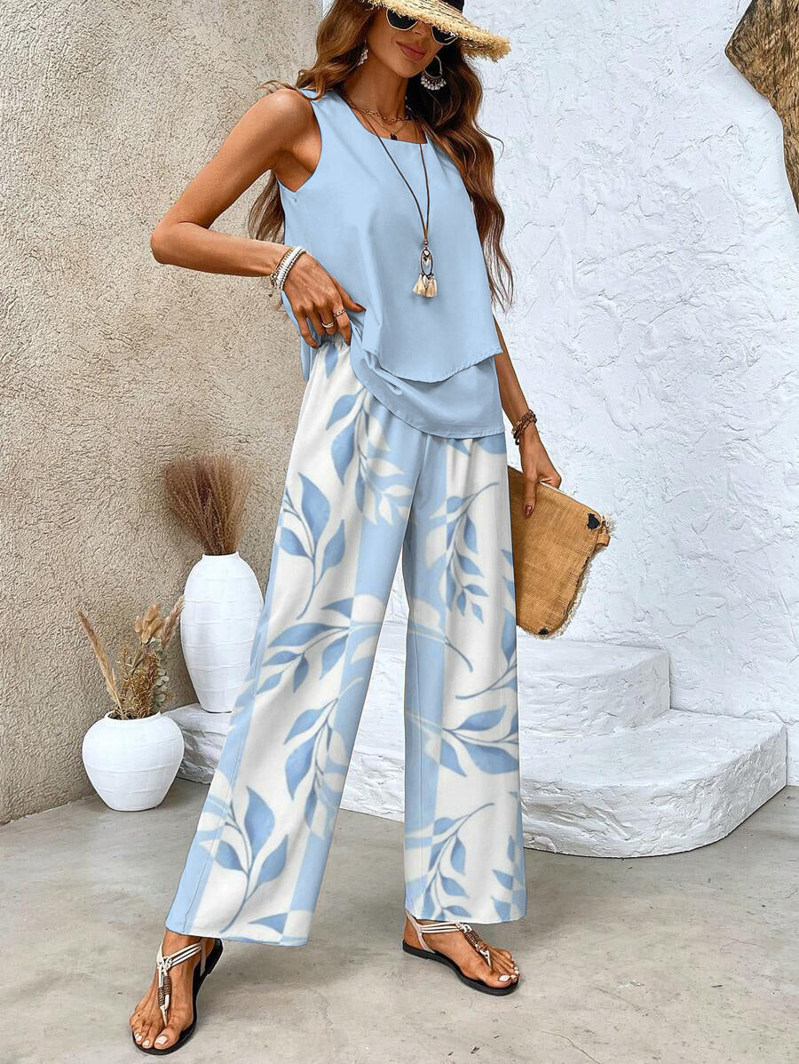 Rupert Women's Set – Sophisticated Floral-Print Top & Trousers with a Flattering, Cozy Fit