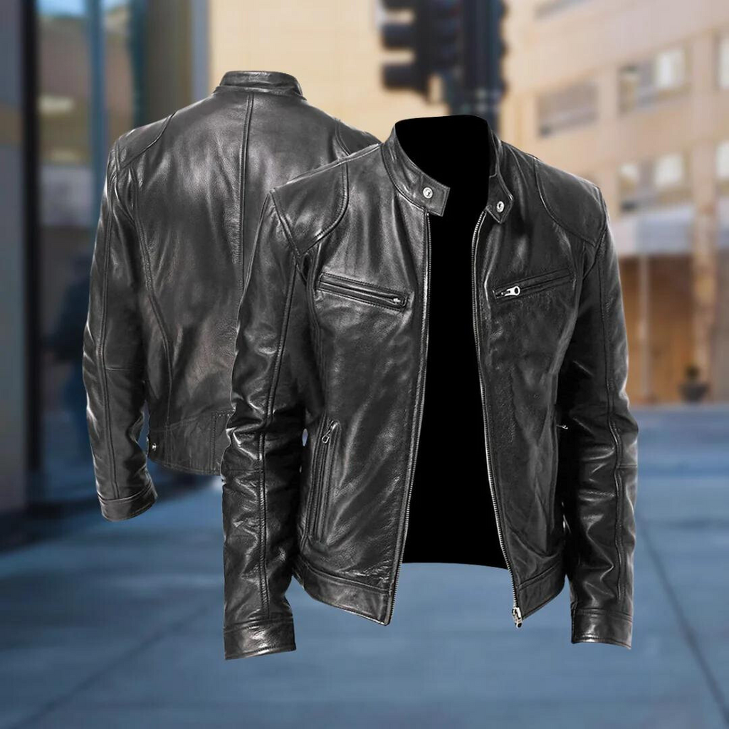 Benjamin Men's Leather Jacket – Sleek & Long-Lasting Bomber with a Modern, Cozy Style