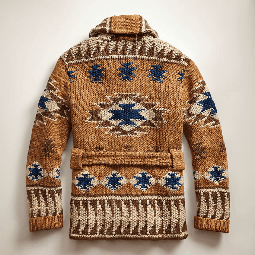 Idris Men's Jacquard Knit Cardigan – Soft Button-Up Sweater with Heritage-Inspired Style