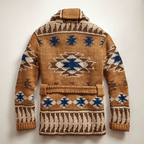 Idris Men's Jacquard Knit Cardigan – Soft Button-Up Sweater with Heritage-Inspired Style