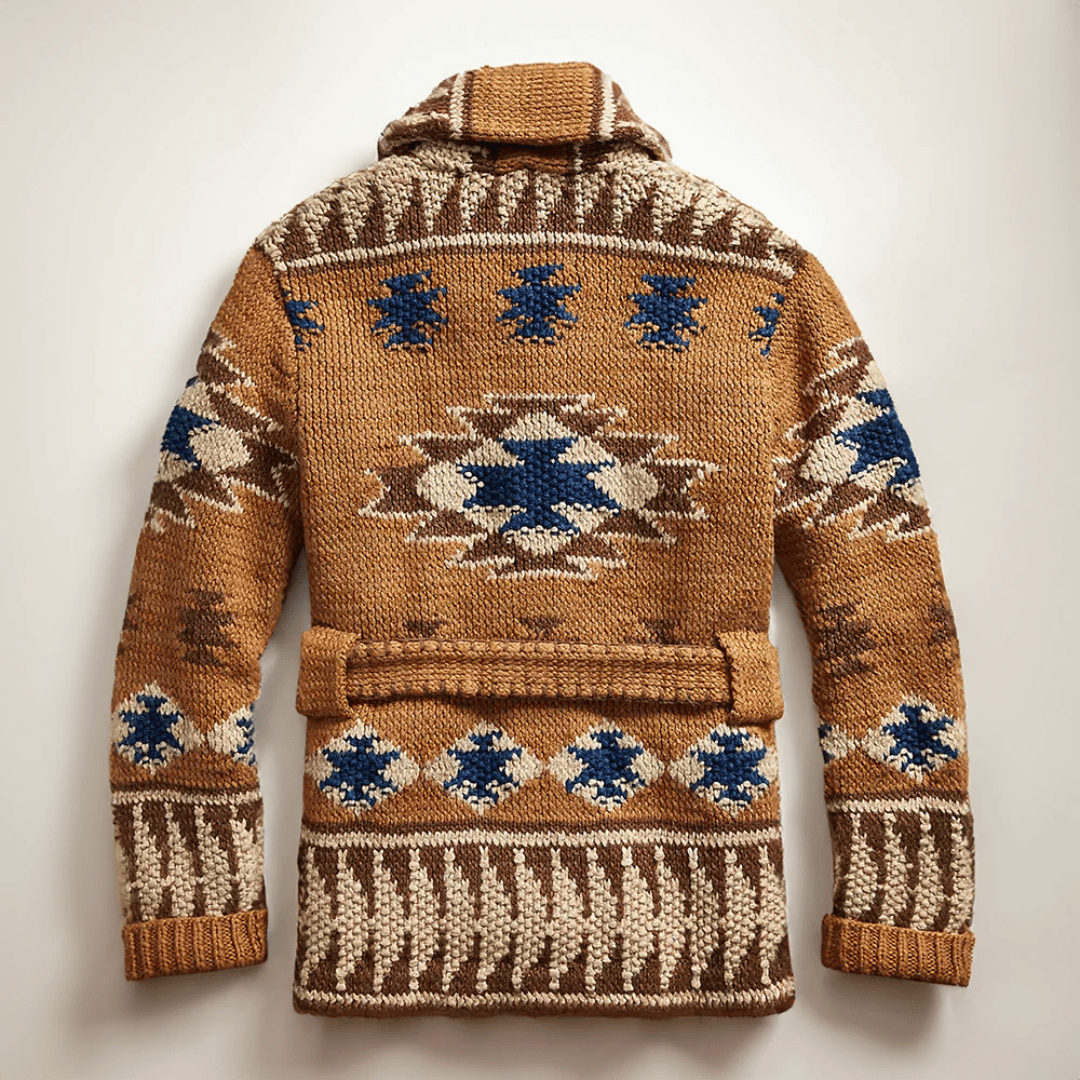 Idris Men's Jacquard Knit Cardigan – Soft Button-Up Sweater with Heritage-Inspired Style