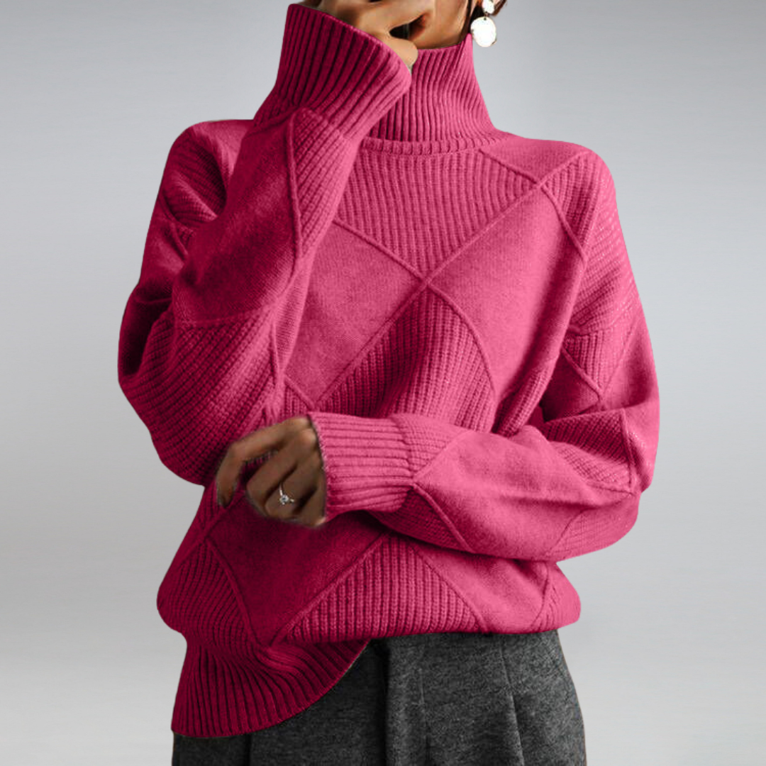 Brigitte Women's Cashmere Turtleneck Sweater – Soft Elegant Knit with Timeless Style