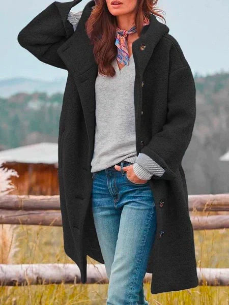 Geneviève Women's Premium Wool Coat – Elegant Long Winter Coat for Everyday Sophistication