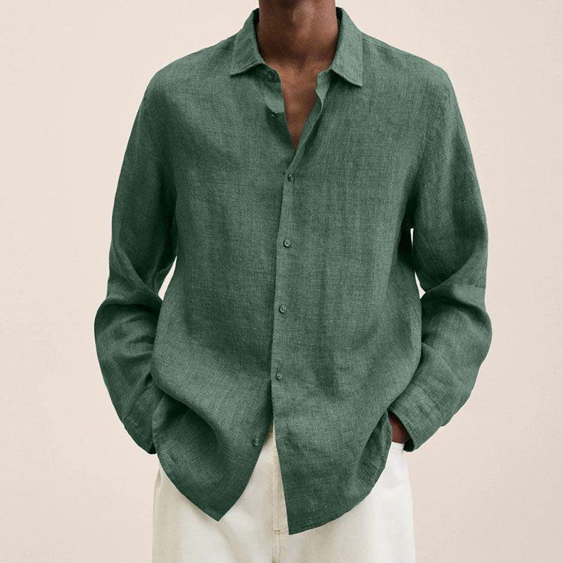 Alaric Men's Linen Shirt – Breathable Long Sleeve Button-Up with Classic Fit
