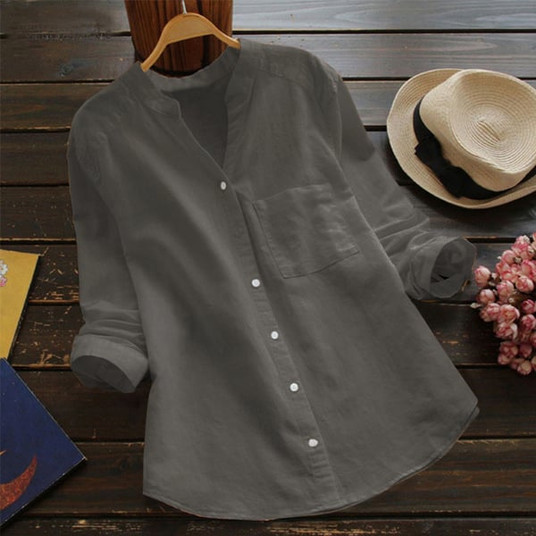 Marlowe Women's Linen Cotton Shirt – Relaxed Button-Up Blouse with Breathable Everyday Comfort