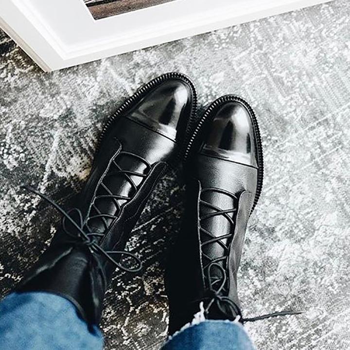 Benjamin Women's Boots – Refined Heeled Lace-Up Boots in Premium Leather