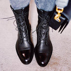 Benjamin Women's Boots – Refined Heeled Lace-Up Boots in Premium Leather