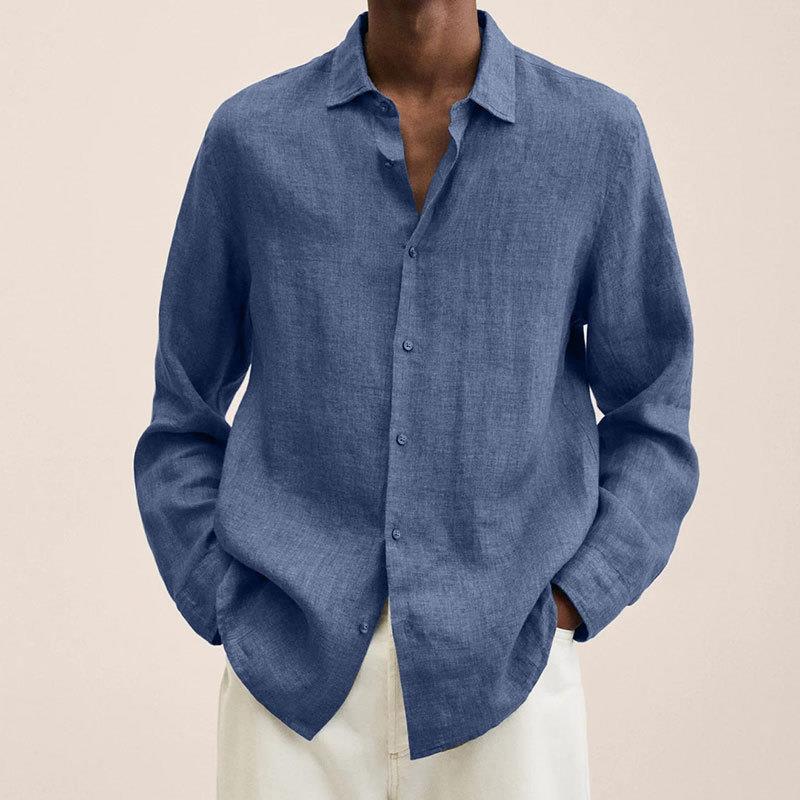 Alaric Men's Linen Shirt – Breathable Long Sleeve Button-Up with Classic Fit