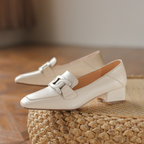 Tessa Women's Mary Jane Loafers – Leather Shoes with a Chunky Heel for All-Day Comfort
