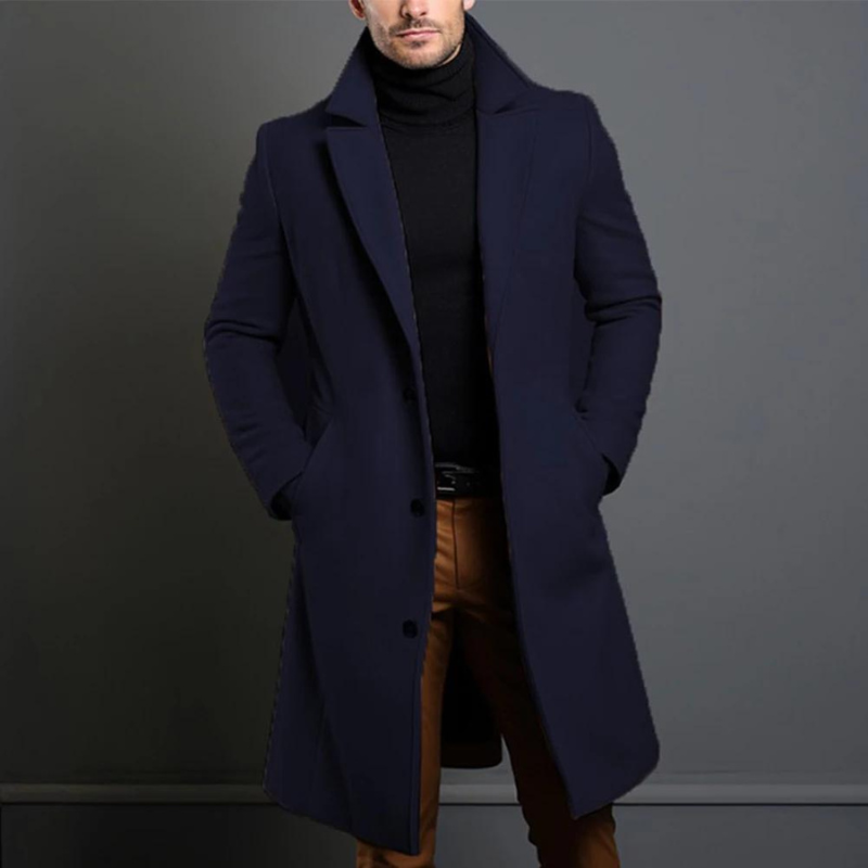 Harrison Men's Wool Overcoat – Classic Tailored Winter Coat with Timeless Style