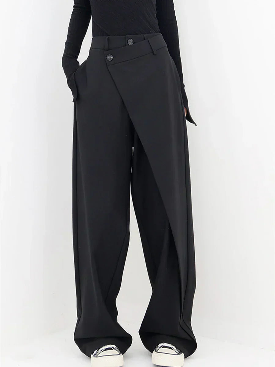 Emma Women’s Wide Leg Trousers – Breathable Loose Fit Casual Baggy Summer Pants