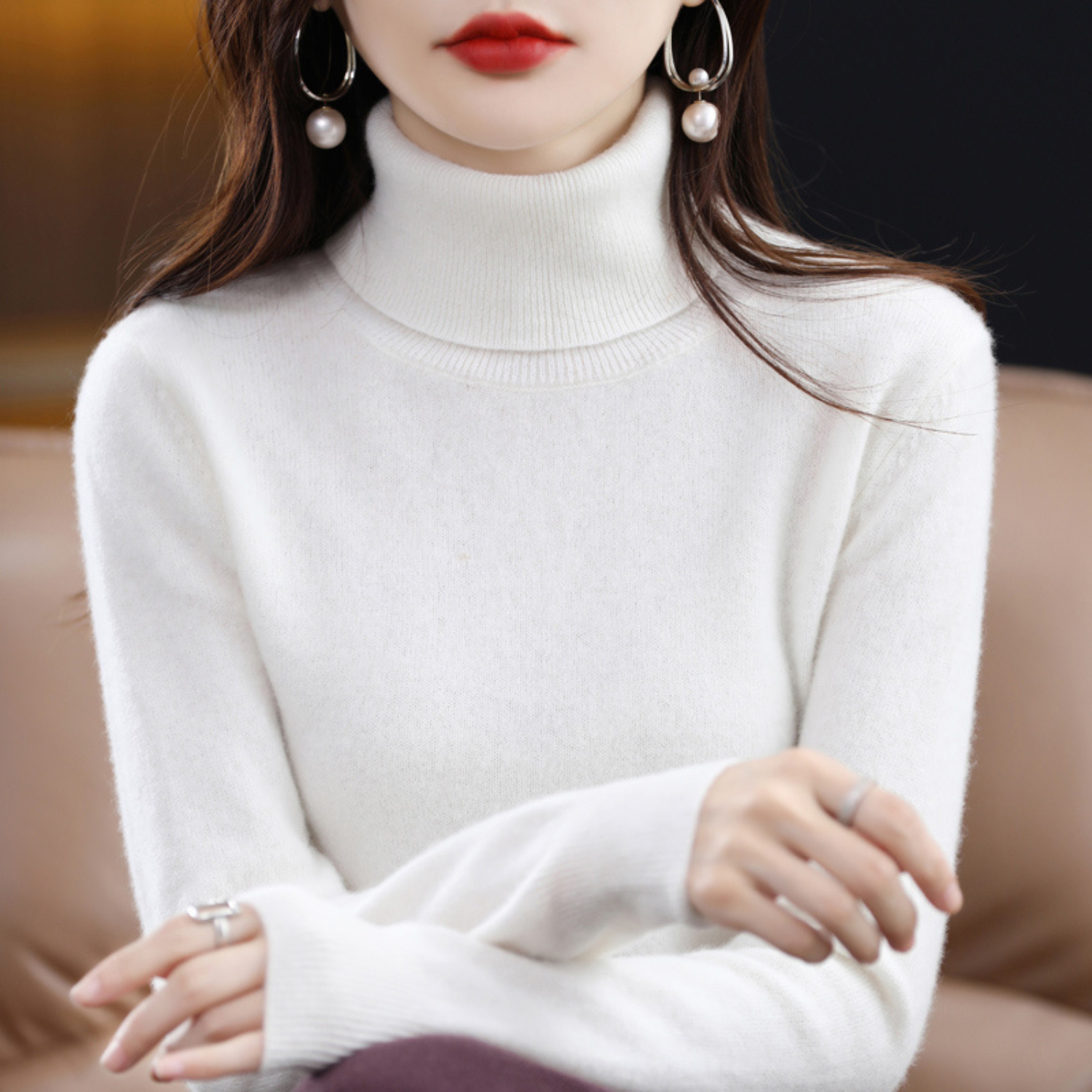 Cressida Women's Cashmere Turtleneck Sweater – Premium Soft Knit with Lightweight Warmth