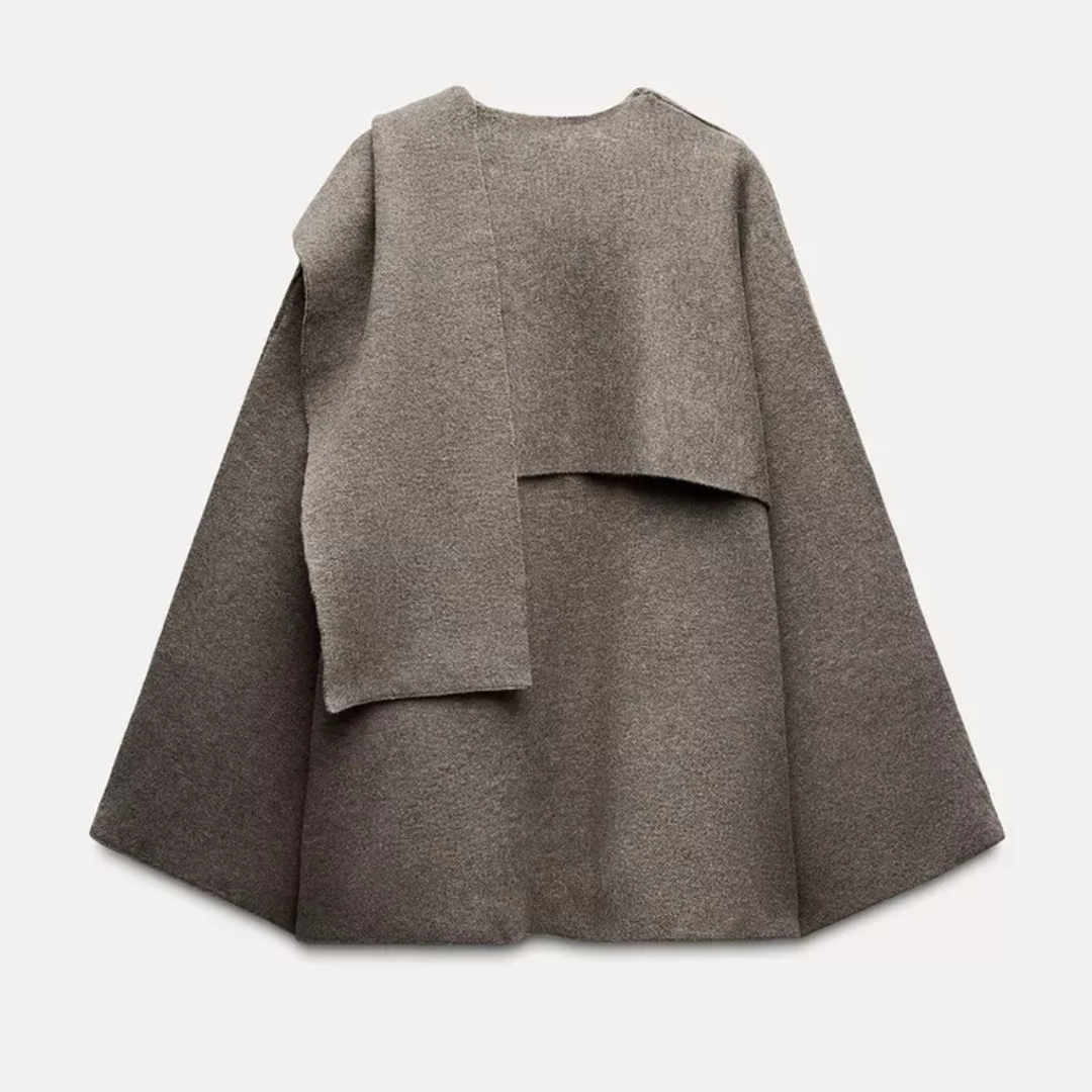 Cyril Women's Poncho – Asymmetric Wool Design, Chic and Perfect for Winter Warmth