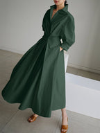 Mireya Women's Buttoned Midi Dress – Lightweight Flattering Dress with Timeless Style