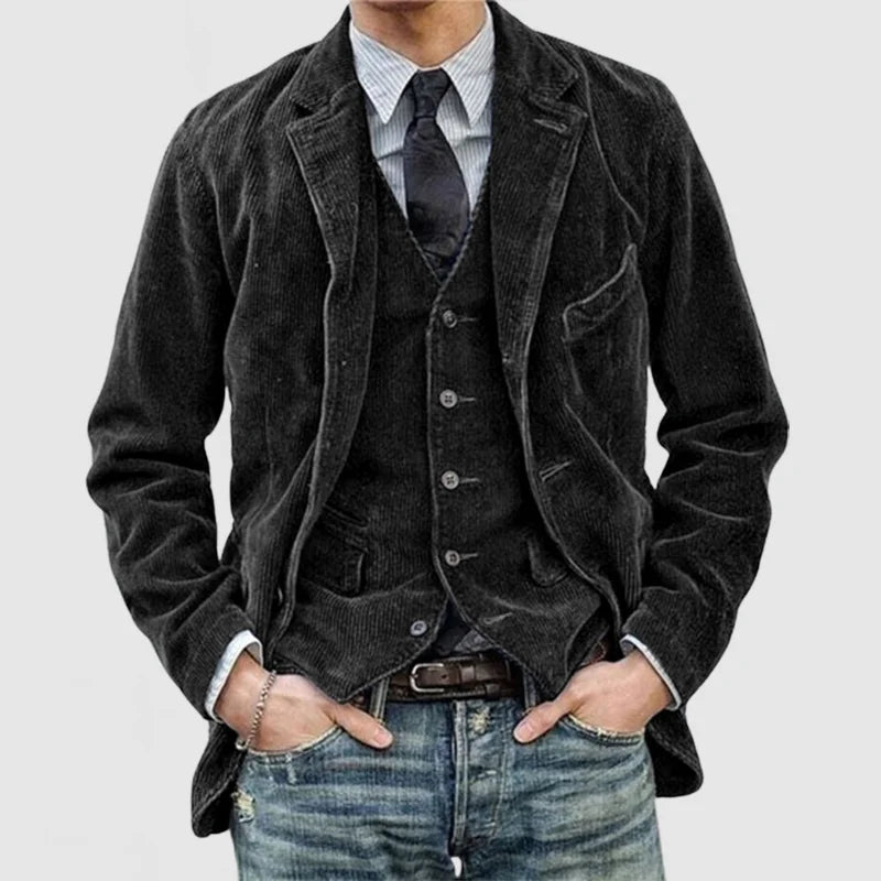 Andrew Men's Corduroy Blazer – Refined, Insulating & Versatile with a Modern Vest