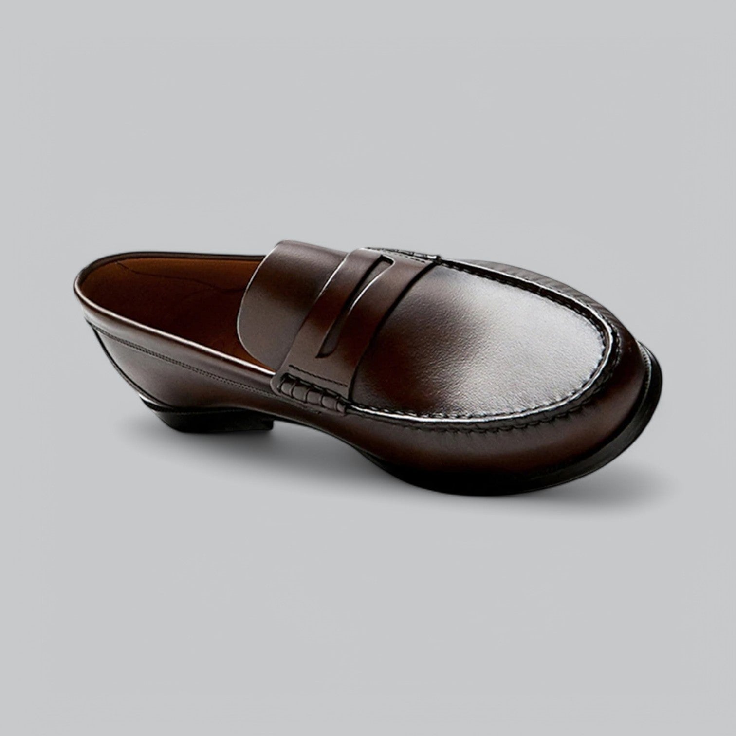 Hugo Men's Leather Loafers – Slip-On Dress Shoes with Rubber Sole