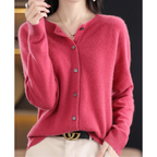 Thomas Women's Cardigan – Sophisticated Gentle Merino Wool & Cashmere Cardigan with Crewneck
