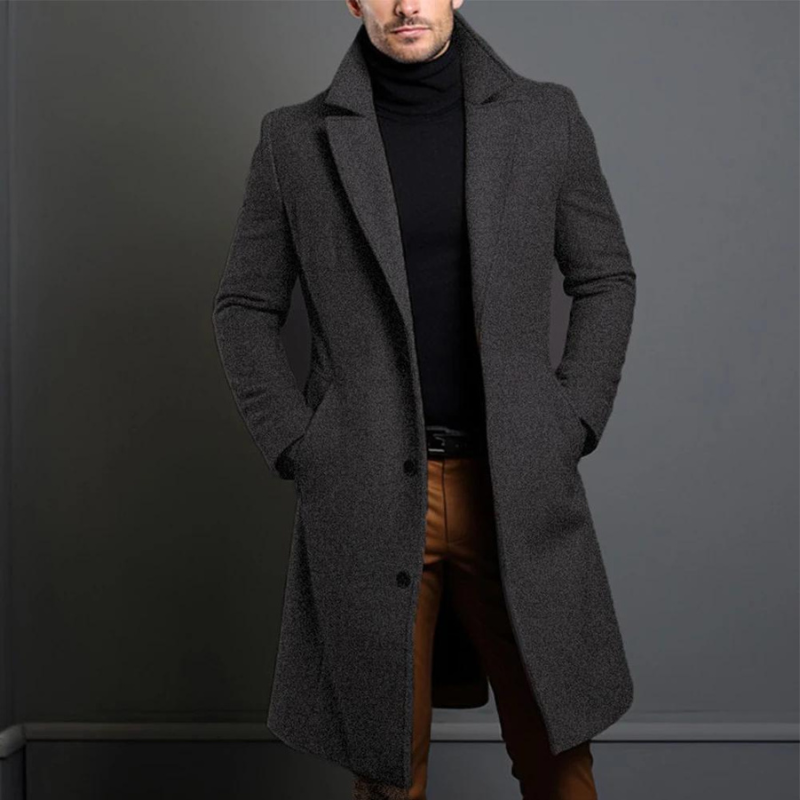 Harrison Men's Wool Overcoat – Classic Tailored Winter Coat with Timeless Style