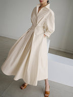 Lucie Women’s Midi Dress – Elegant Buttoned Dress with Flattering Fit & Lightweight Fabric
