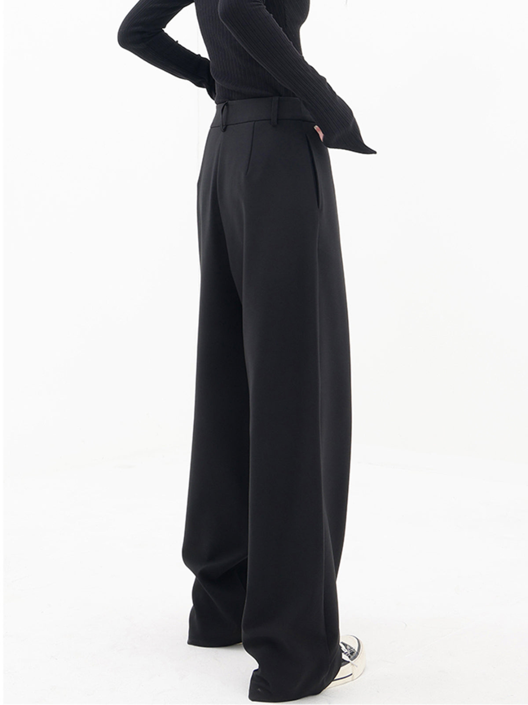 Mariel Women’s Wide-Leg Pants – High-Waist Asymmetric Baggy Trousers