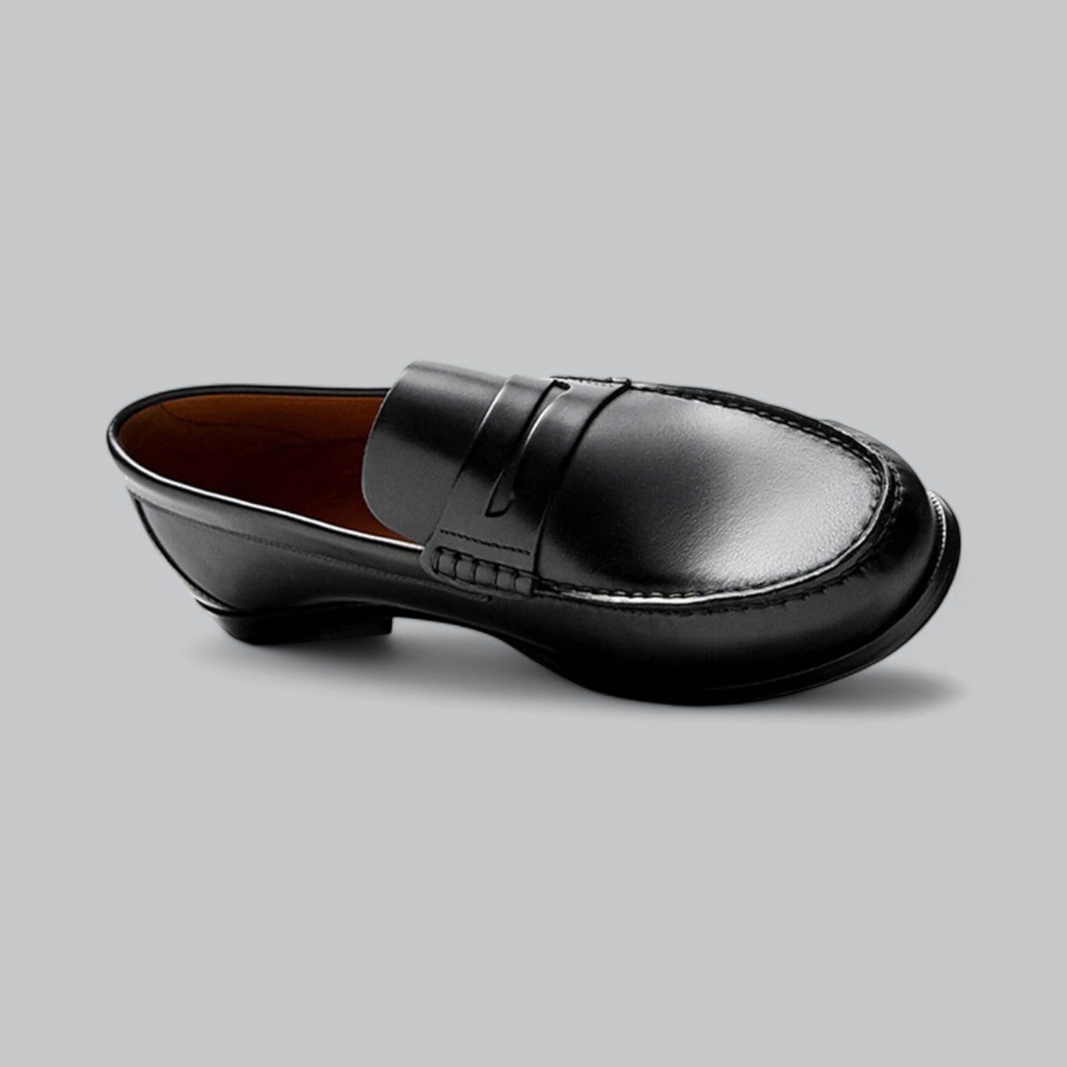 Hugo Men's Leather Loafers – Slip-On Dress Shoes with Rubber Sole