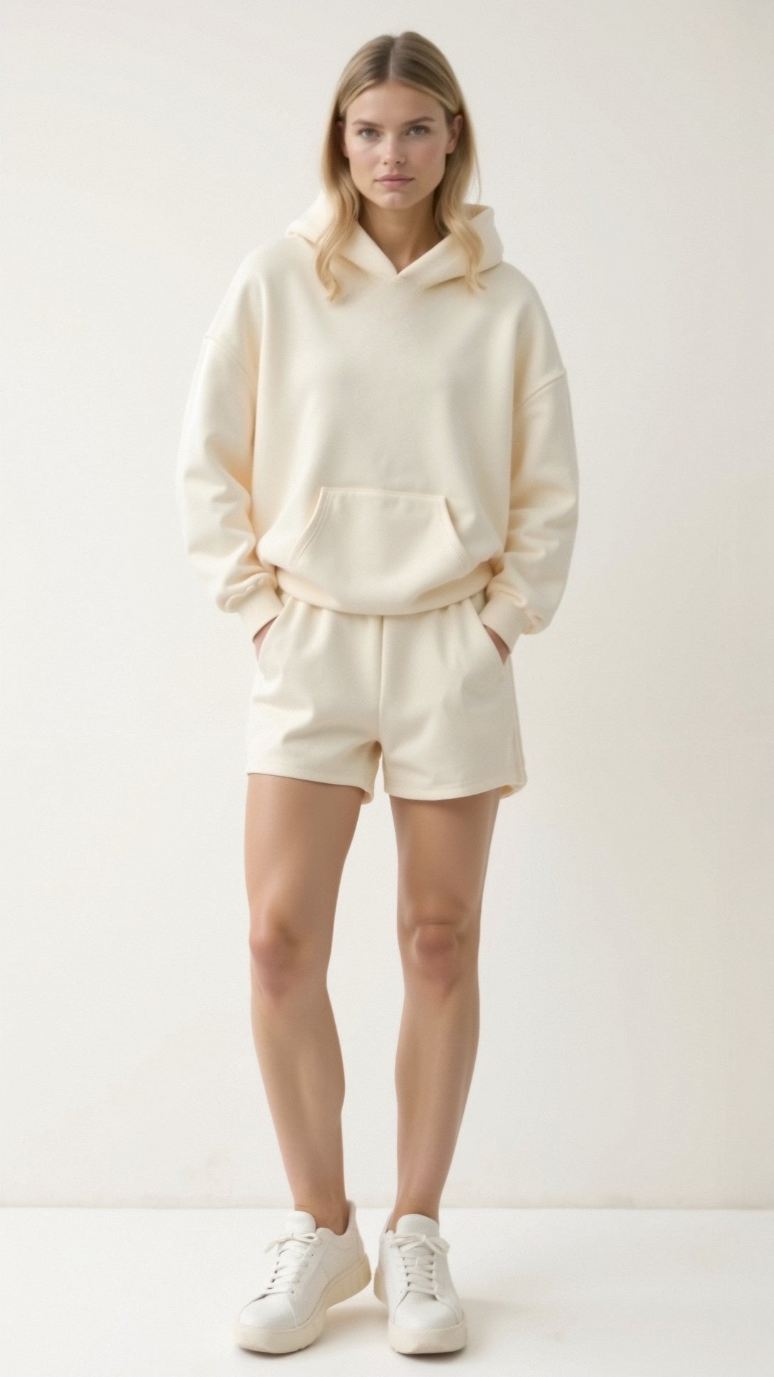 Anika Women's Hoodie Set – Oversized Hoodie and Shorts Lounge Set with Floral Print