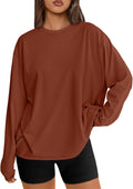 Benjamin Women's Oversized Long-Sleeve T-Shirt – Round Neckline, Stretchy Material & Cozy Fit