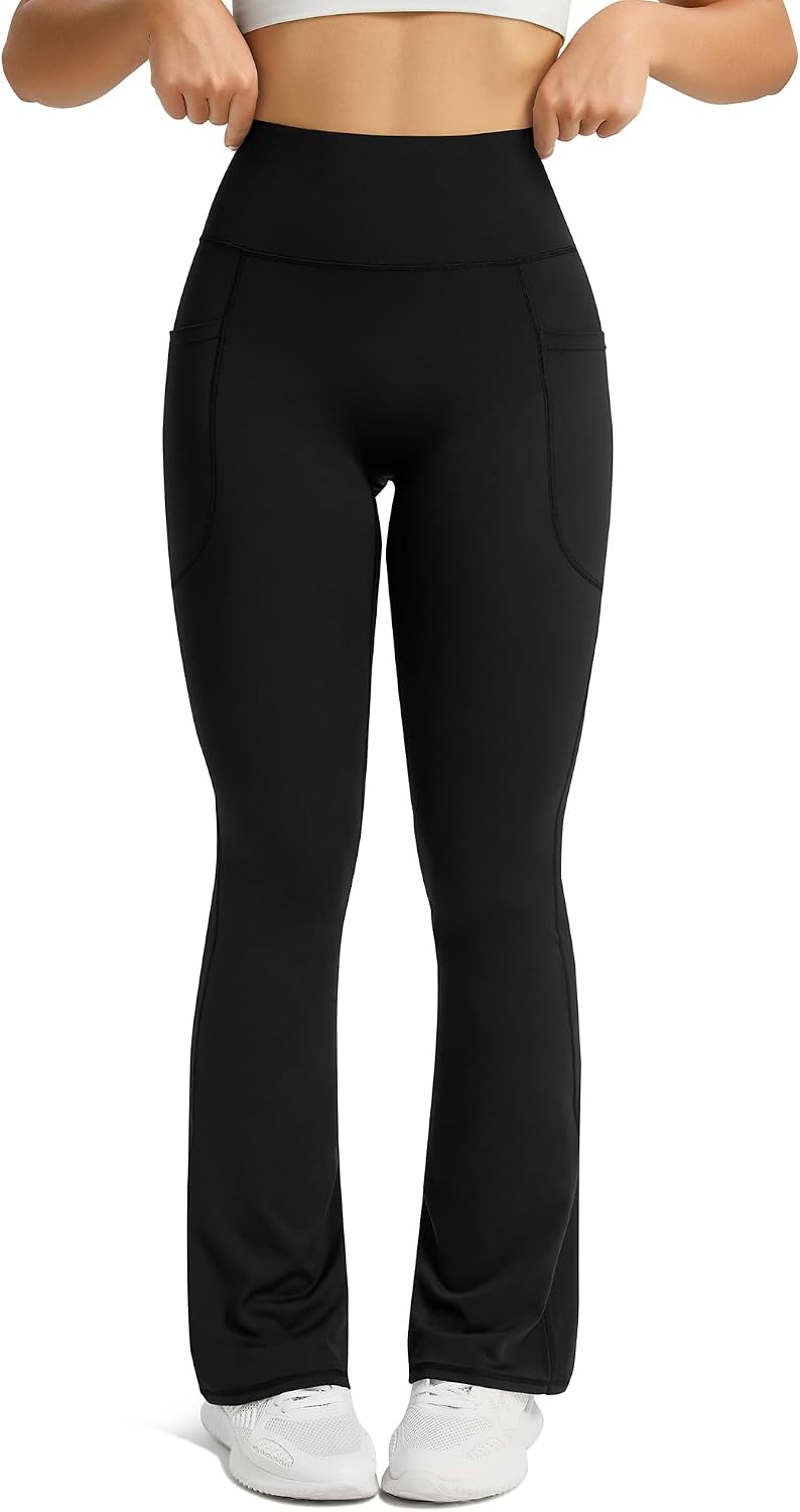 Sabine Women's High-Waisted Flared Yoga Pants with Side Pockets