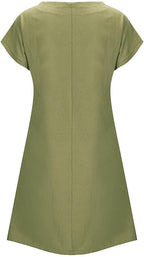 Mireille Floral Print Linen Blend T-Shirt Dress – V-Neck Short Sleeve Mini
