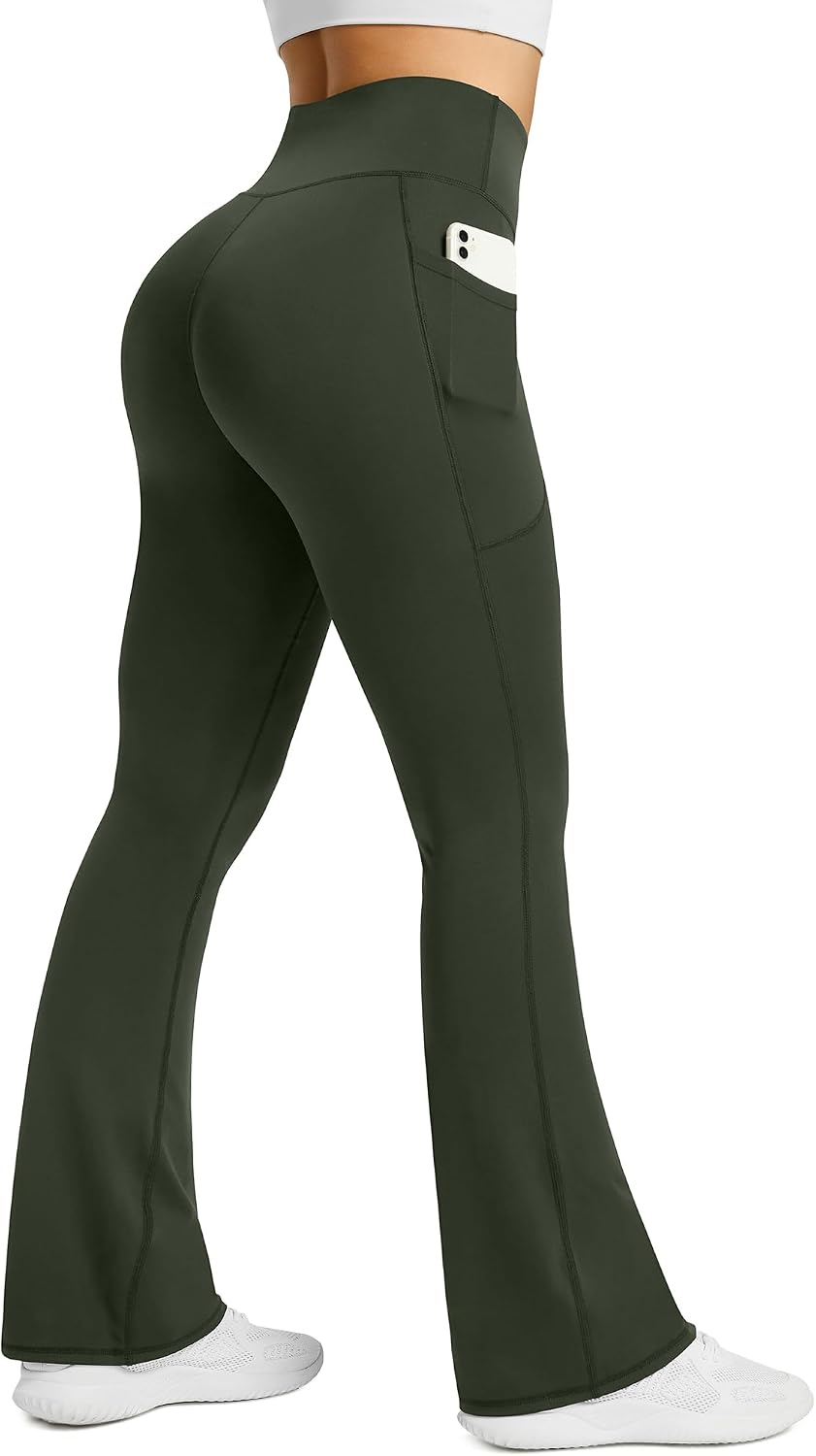 Sabine Women's High-Waisted Flared Yoga Pants with Side Pockets