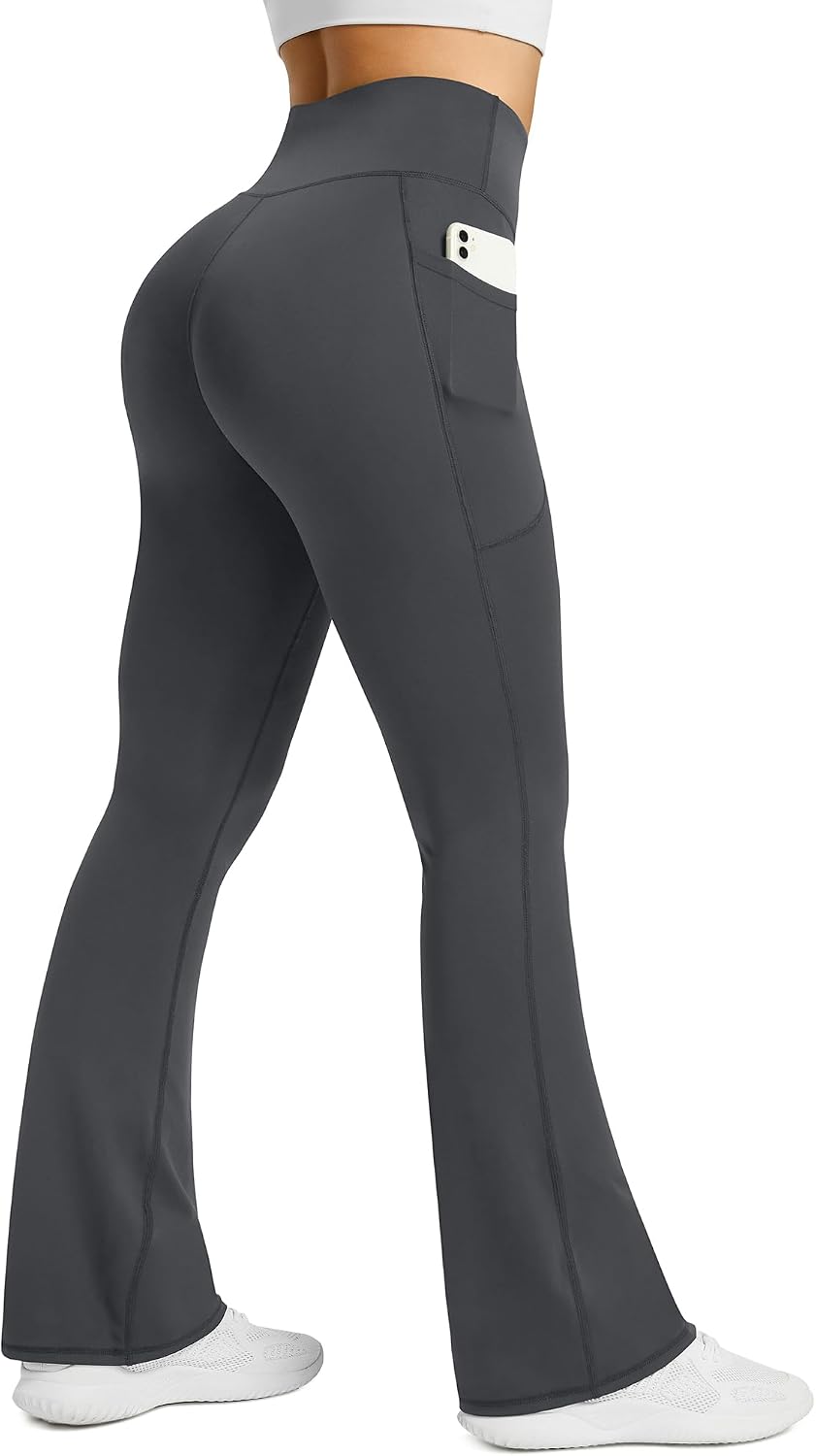 Sabine Women's High-Waisted Flared Yoga Pants with Side Pockets