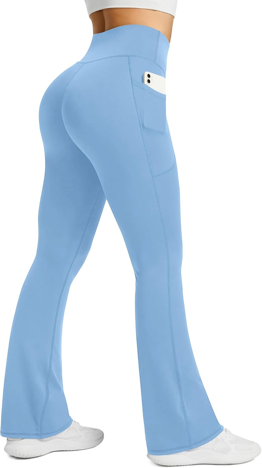 Sabine Women's High-Waisted Flared Yoga Pants with Side Pockets