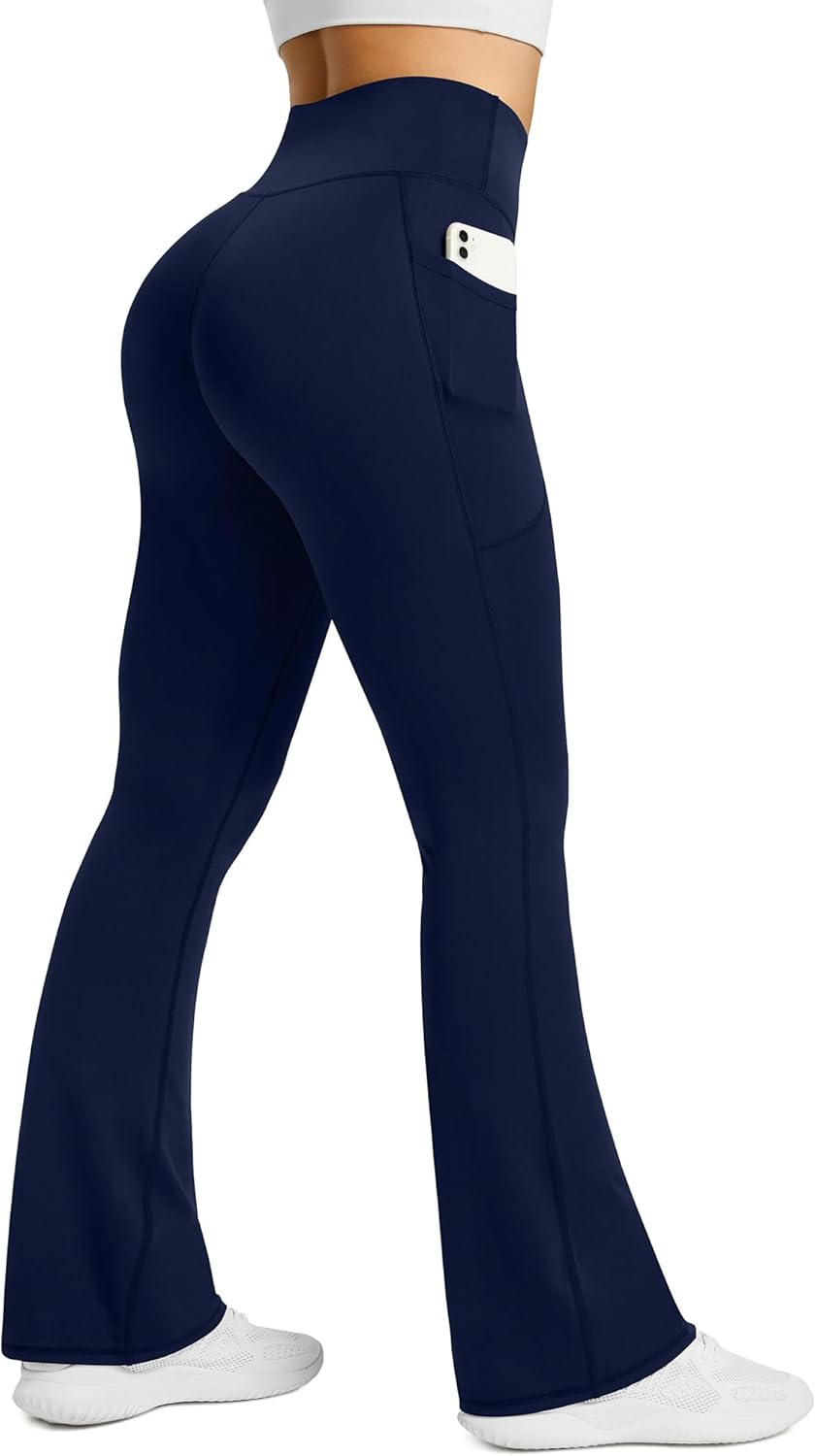 Sabine Women's High-Waisted Flared Yoga Pants with Side Pockets