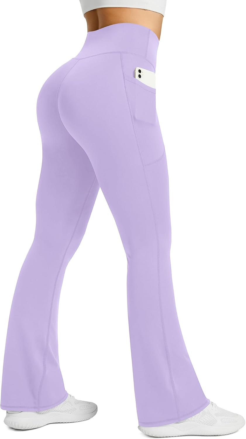Sabine Women's High-Waisted Flared Yoga Pants with Side Pockets