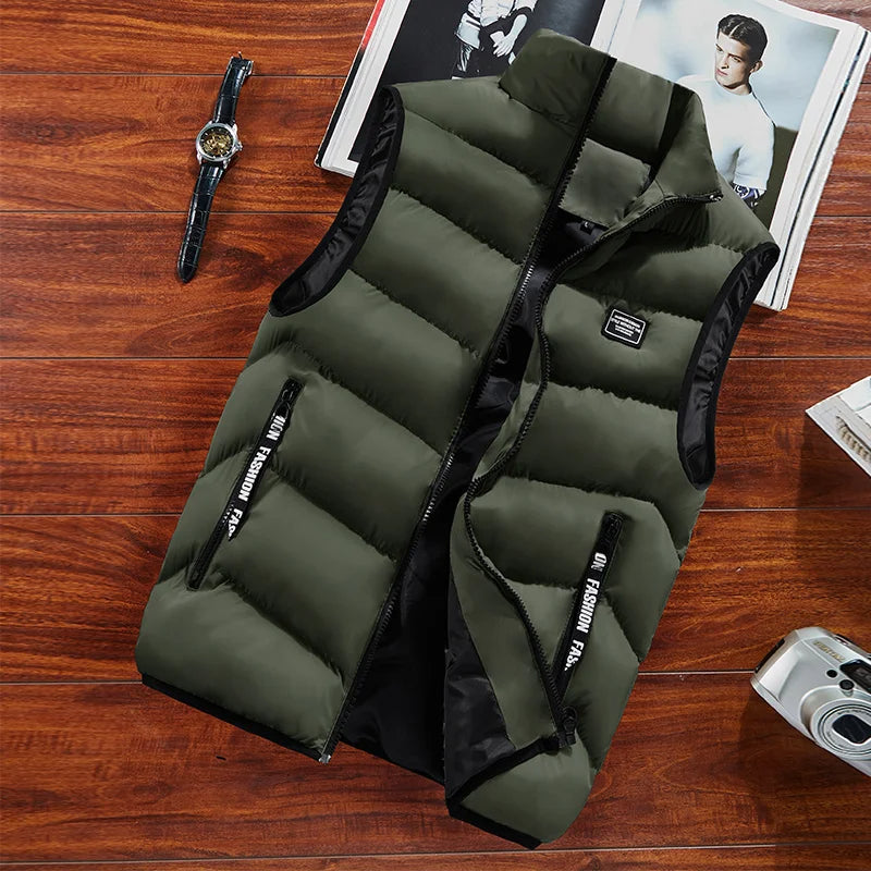 Hugo Men's Quilted Puffer Vest – Sleeveless Thermal Zip-Up Jacket