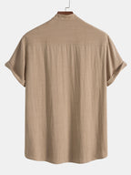 Marta Men's Summer Two-Piece Set – Breathable Linen-Feel Style with Short-Sleeve Design & Easy-Fit Trousers